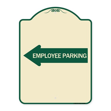 Signmission Employee Parking With Left Arrow Heavy-Gauge Aluminum Architectural Sign, 24" x 18", TG-1824-24399 A-DES-TG-1824-24399